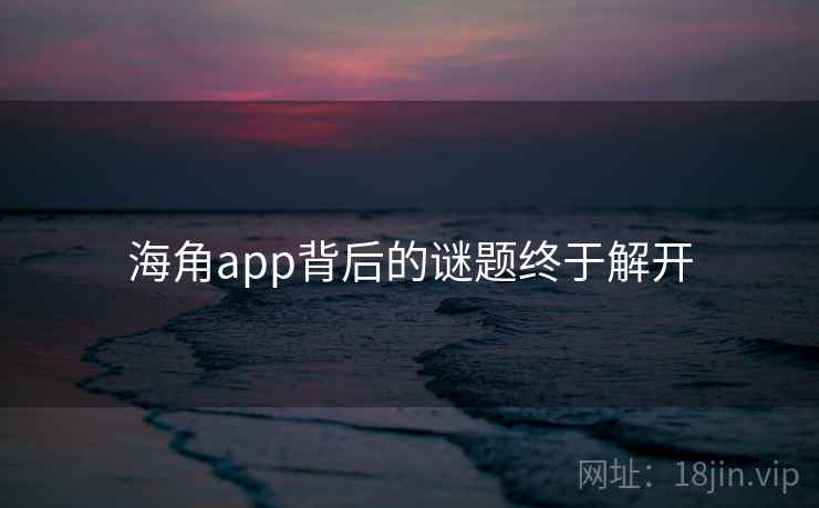 海角app背后的谜题终于解开