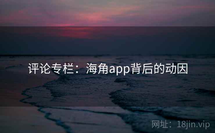 评论专栏:海角app背后的动因